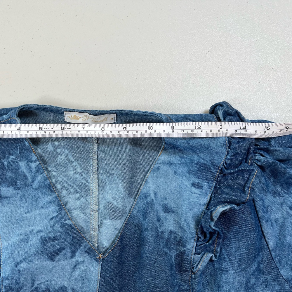 D’ Vanelle Elegant Blue Tie-Dye Denim Dress, size M - Picture 15 of 17